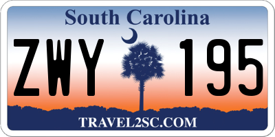 SC license plate ZWY195