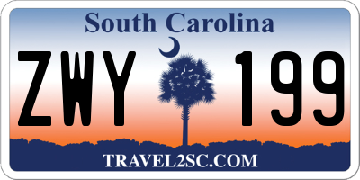 SC license plate ZWY199