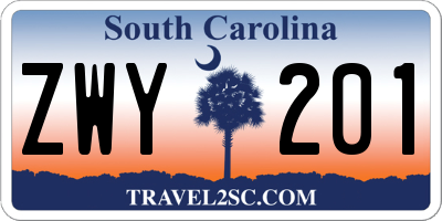 SC license plate ZWY201