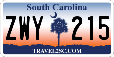 SC license plate ZWY215