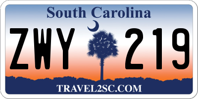 SC license plate ZWY219
