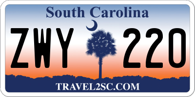 SC license plate ZWY220