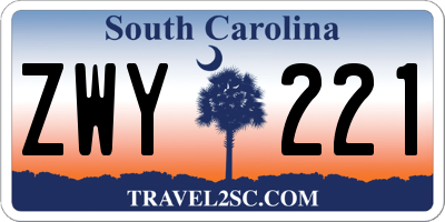 SC license plate ZWY221