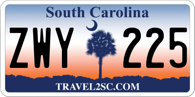 SC license plate ZWY225