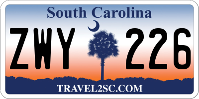 SC license plate ZWY226