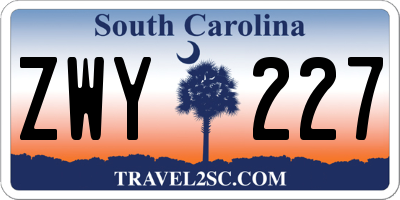 SC license plate ZWY227