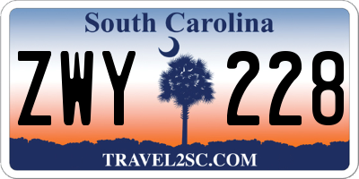 SC license plate ZWY228
