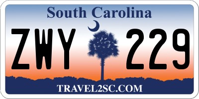 SC license plate ZWY229