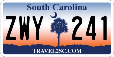 SC license plate ZWY241