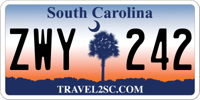 SC license plate ZWY242