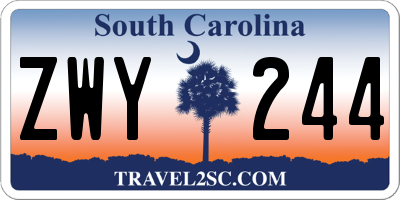 SC license plate ZWY244