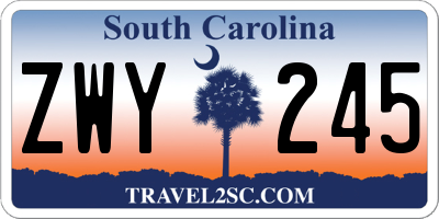 SC license plate ZWY245