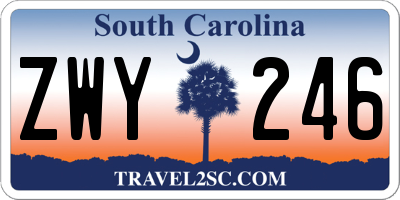 SC license plate ZWY246