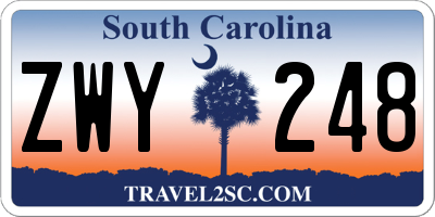 SC license plate ZWY248