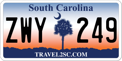 SC license plate ZWY249