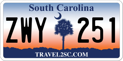 SC license plate ZWY251