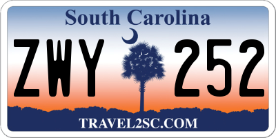 SC license plate ZWY252