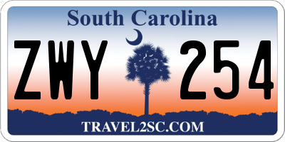SC license plate ZWY254