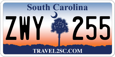 SC license plate ZWY255