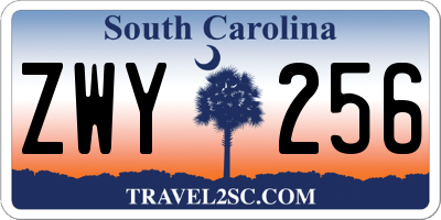 SC license plate ZWY256