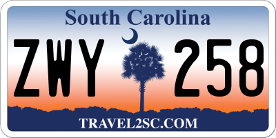 SC license plate ZWY258