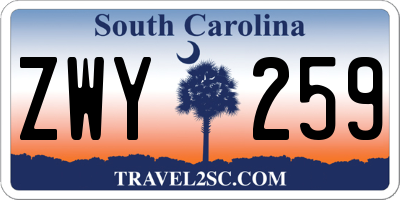 SC license plate ZWY259