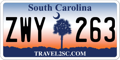 SC license plate ZWY263