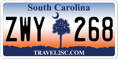 SC license plate ZWY268