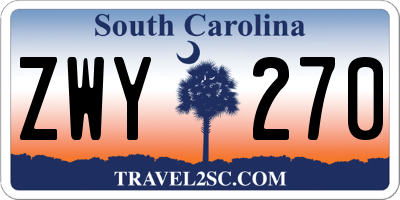SC license plate ZWY270