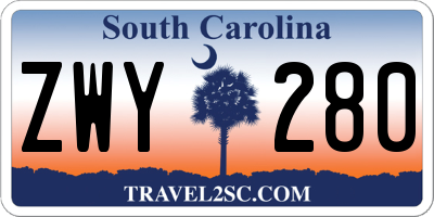 SC license plate ZWY280
