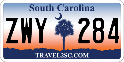 SC license plate ZWY284