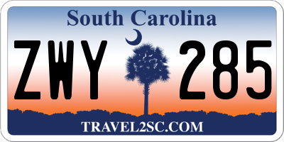 SC license plate ZWY285