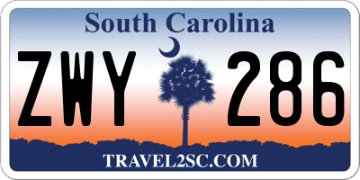 SC license plate ZWY286