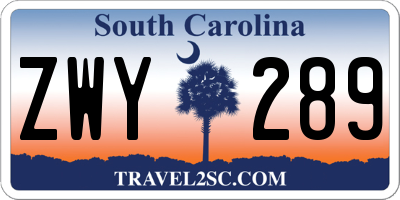 SC license plate ZWY289