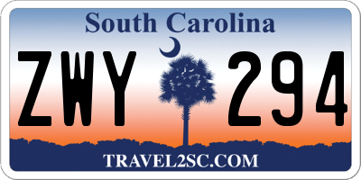 SC license plate ZWY294