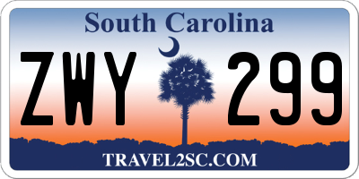 SC license plate ZWY299