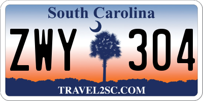 SC license plate ZWY304