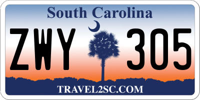 SC license plate ZWY305