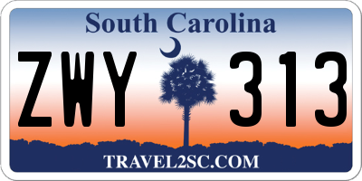 SC license plate ZWY313