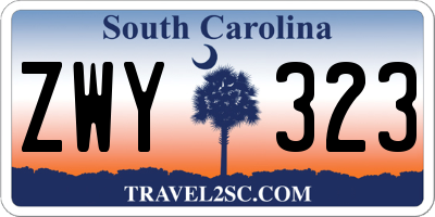 SC license plate ZWY323