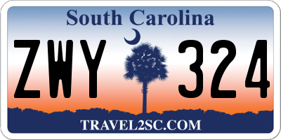 SC license plate ZWY324