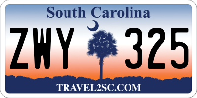 SC license plate ZWY325