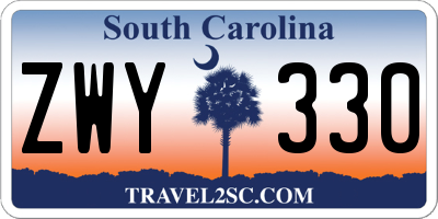 SC license plate ZWY330