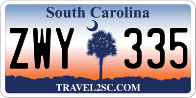 SC license plate ZWY335