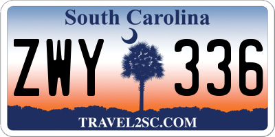 SC license plate ZWY336