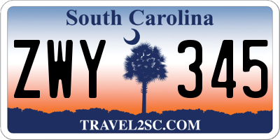 SC license plate ZWY345