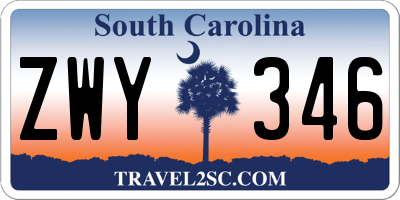 SC license plate ZWY346