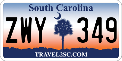 SC license plate ZWY349