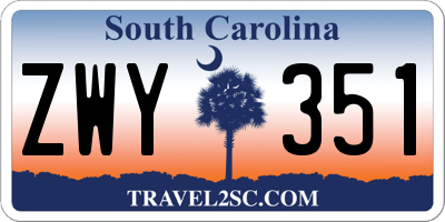 SC license plate ZWY351