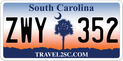 SC license plate ZWY352